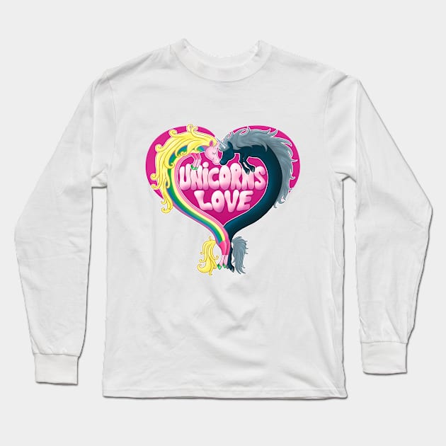 Unicorns Love Long Sleeve T-Shirt by MartyMcFan